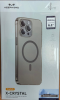 Накладка для i-Phone 15 Pro Keephone X-Crystal Magsafe Titan прозрачный