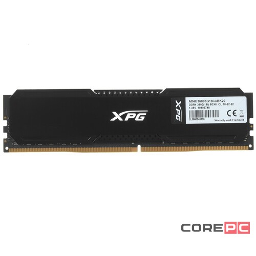 Оперативная память 8 Gb 3600 MHz ADATA XPG GAMMIX D20 (AX4U36008G18I-CBK20)