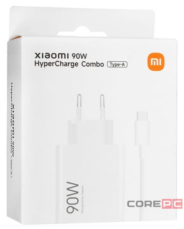 Сетевое зарядное устройство Xiaomi MI 1USB/2C 90W (MDY-19-EK) с кабелем Type-C белое