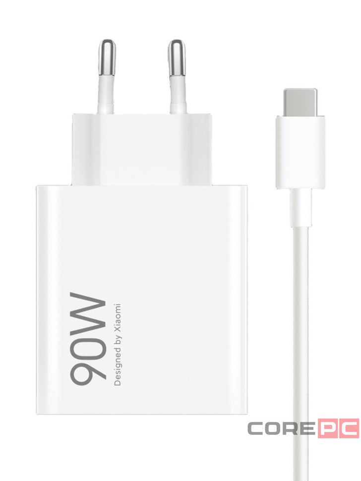 Сетевое зарядное устройство Xiaomi MI 1USB/2C 90W (MDY-19-EK) с кабелем Type-C белое
