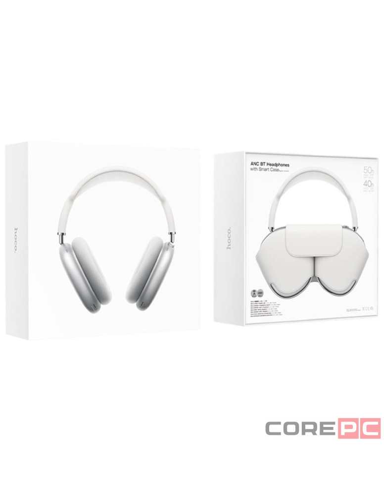 Стереонаушники Bluetooth полноразмерные Hoco W58 BT5.4/ANC/500mAh серебристые