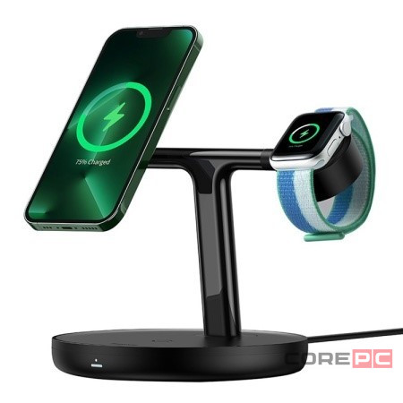 Беспроводное зарядное устройство Baseus Swan 3in1 для Phone/Watch/Pods (WXTE000101) черное