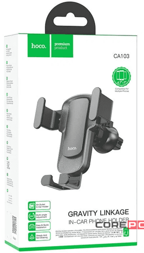 Держатель в автомобиль в воздуховод Hoco CA103 с зажимом черный