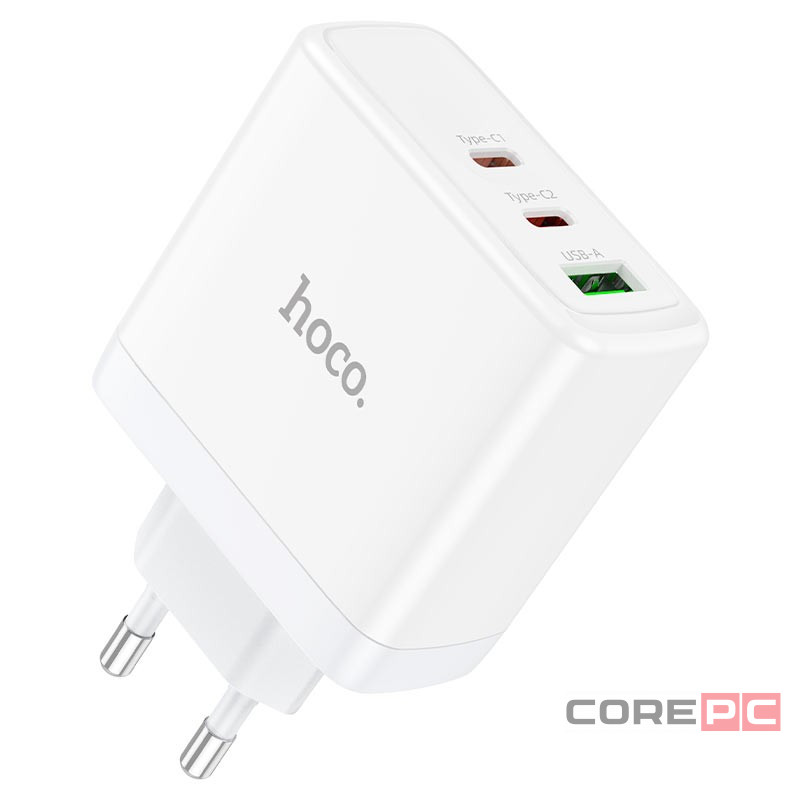 Сетевое зар. устр. Hoco N30 GaN 1USB/2USB-С 65W белое