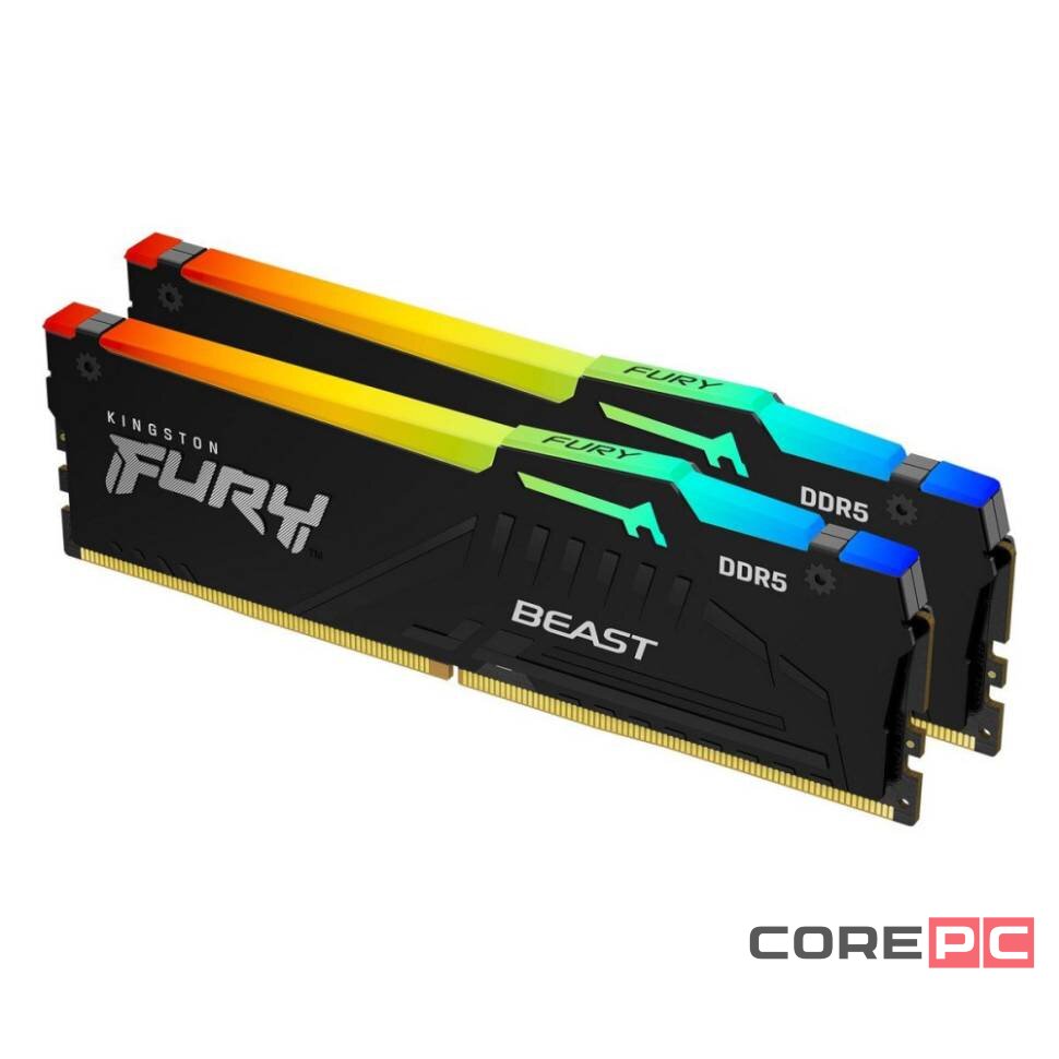 Оперативная память 32 Gb 5200 MHz Kingston FURY Beast RGB EXPO Black (KF552C36BBEAK2-32)