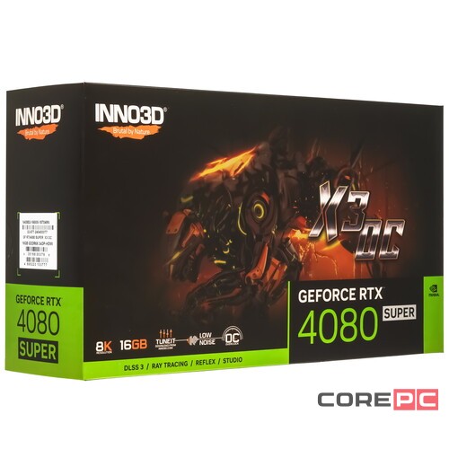 Видеокарта INNO3D (N408S3-166XX-187049N) GeForce RTX 4080 SUPER 16GB X3 OC