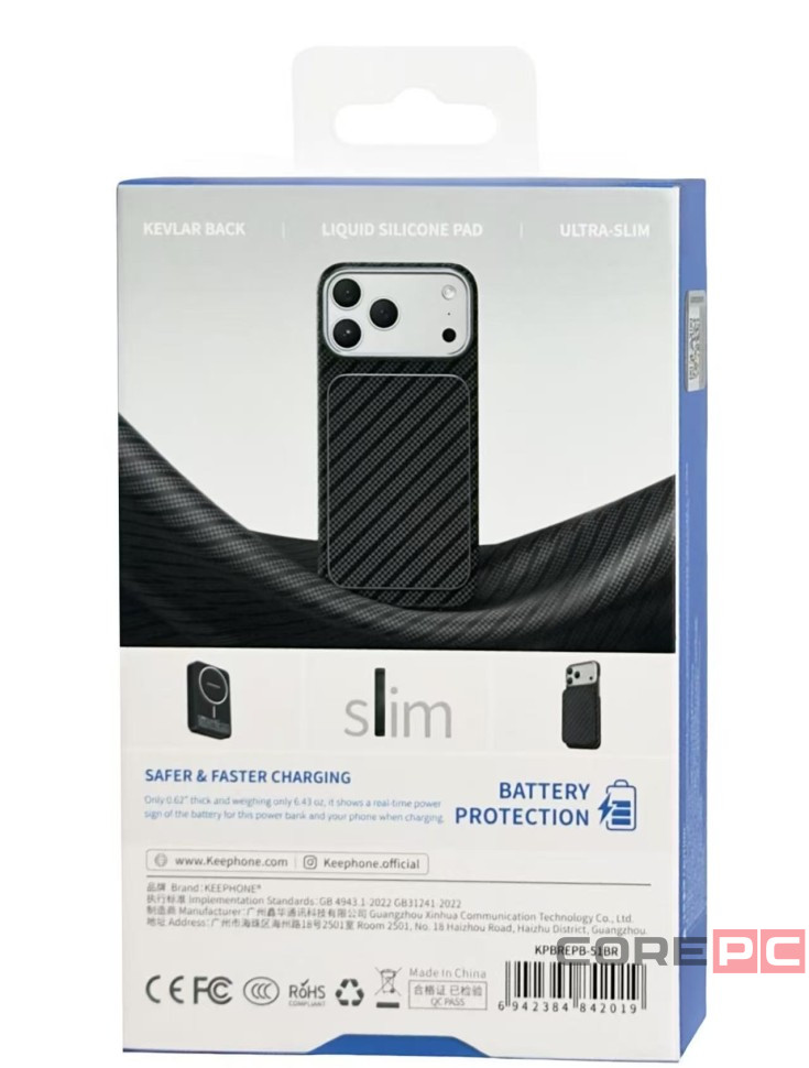 Powerbank магнитный с MagSafe Keephone Brendy Robin 10000mAh черный