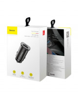 Автомобильное заряд. устр. Baseus Circular Metal 1USB/1C 30W CCALL-BS01 черное