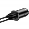 Автомобильное заряд. устр. Baseus Circular Metal 1USB/1C 30W CCALL-BS01 черное