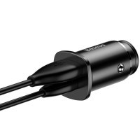 Автомобильное заряд. устр. Baseus Circular Metal 1USB/1C 30W CCALL-BS01 черное