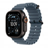 Apple Watch Ultra 3 49mm Black Titanium Case with Anchor Blue Ocean Band (One Size)