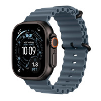Apple Watch Ultra 3 49mm Black Titanium Case with Anchor Blue Ocean Band (One Size)