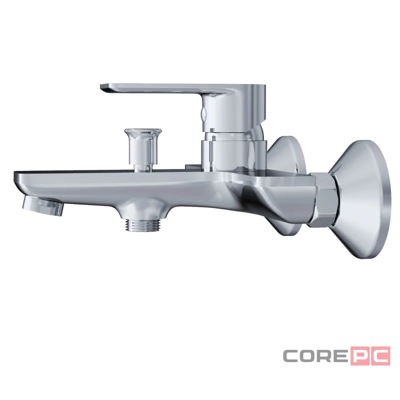 Смеситель для ванны MIXLINE МЛ26-01/ML26-01, рычажное управление, цвет хром