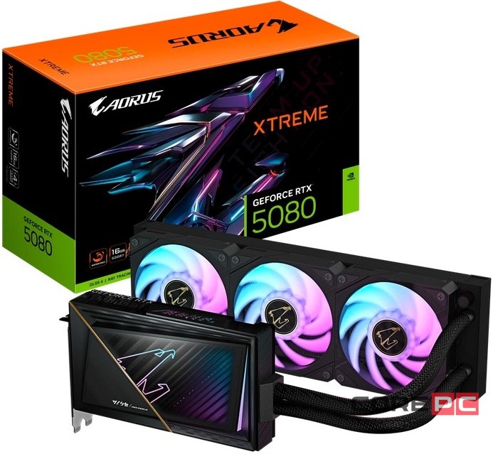 Видеокарта Gigabyte (GV-N5080AORUSX W-16GD) GeForce RTX 5080 16GB XTREME WATERFORCE