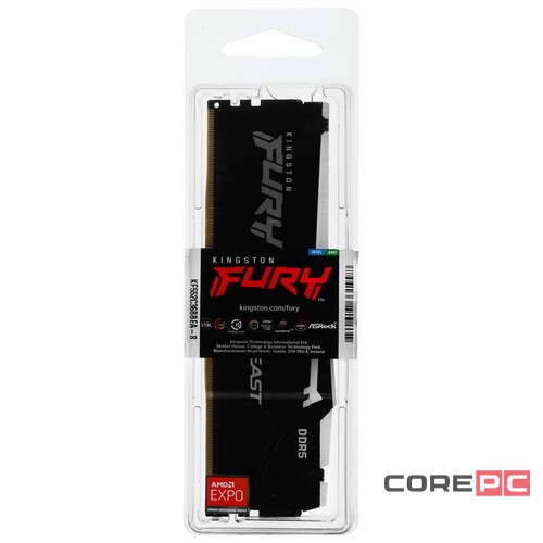 Оперативная память 8 Gb 5200 MHz Kingston FURY Beast RGB EXPO Black (KF552C36BBEA-8)