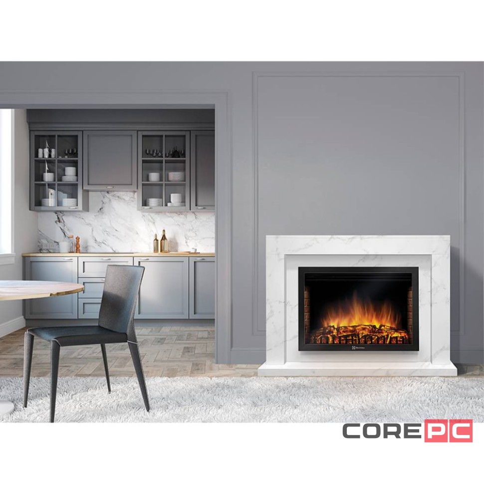 Портал Firelight Simple 25 белый мрамор