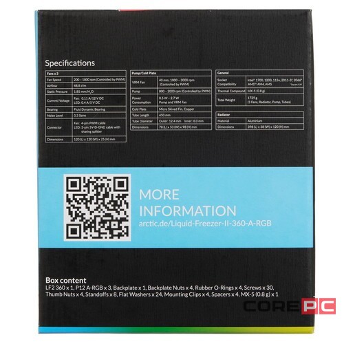Система жидкостного охлаждения для процессора Arctic Liquid Freezer II-360  A-RGB (ACFRE00101A)