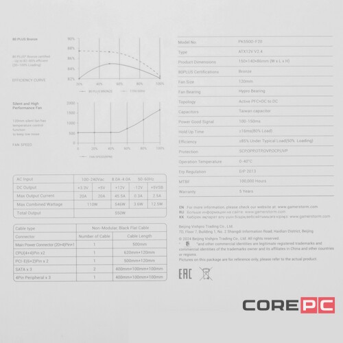 Блок питания Deepcool 550W PF550 R-PF550D-HA0B-WDEU