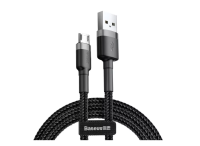 Кабель Baseus Cafule Cable 2.4A (USB) на (Micro-USB) (CAMKLF-BG1) 100см тканевая оплётка (черный)