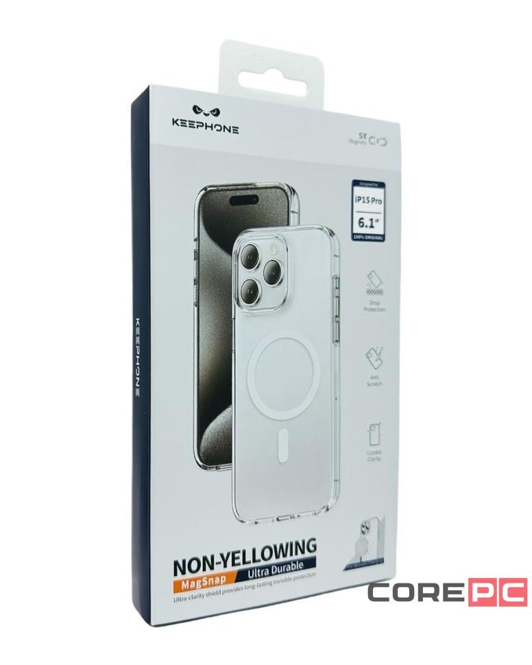 Накладка для i-Phone 15 Pro Keephone Non-Yellowing MagSnap прозрачный