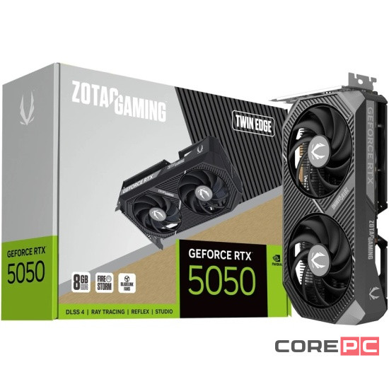 Видеокарта ZOTAC (ZT-B50500E-10M) GeForce RTX 5050 8GB TWIN EDGE MEDIUM PACK