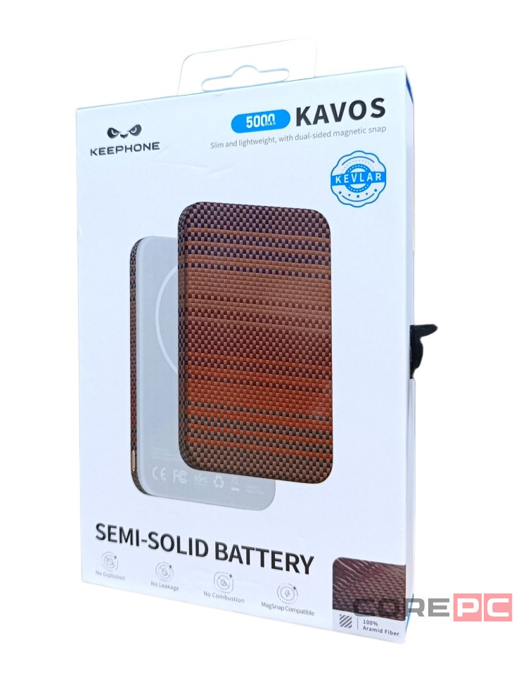 Powerbank магнитный с MagSafe Keephone Kavos Semi-Solid Battery 5000mAh коричневый
