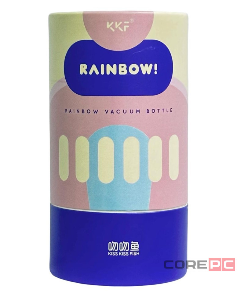 Термокружка Kiss Kiss Fish Rainbow 490ml серо-белая