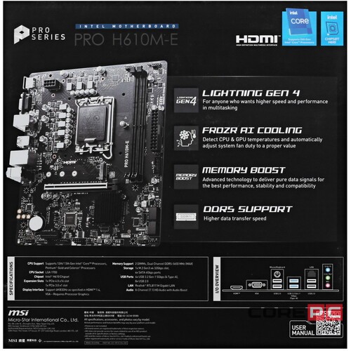 Материнская плата MSI PRO H610M-E