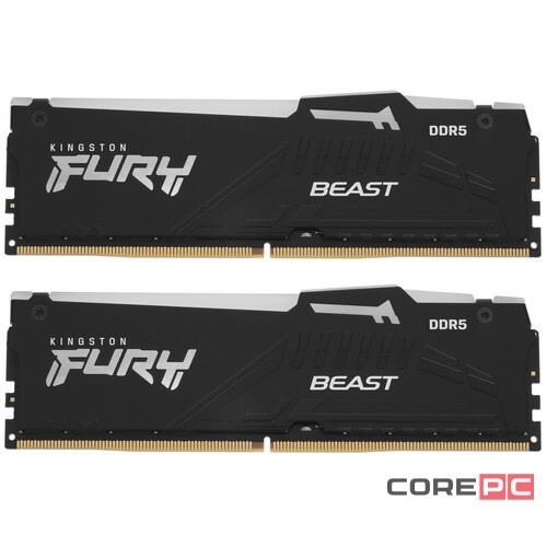 Оперативная память 16 Gb 5200 MHz Kingston FURY Beast RGB Black (KF552C40BBAK2-16)