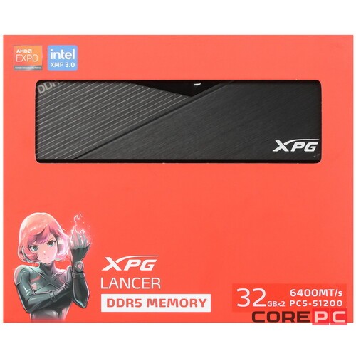 Оперативная память 64 Gb 6400 MHz ADATA XPG LANCER Black (AX5U6400C3232G-DCLABK)