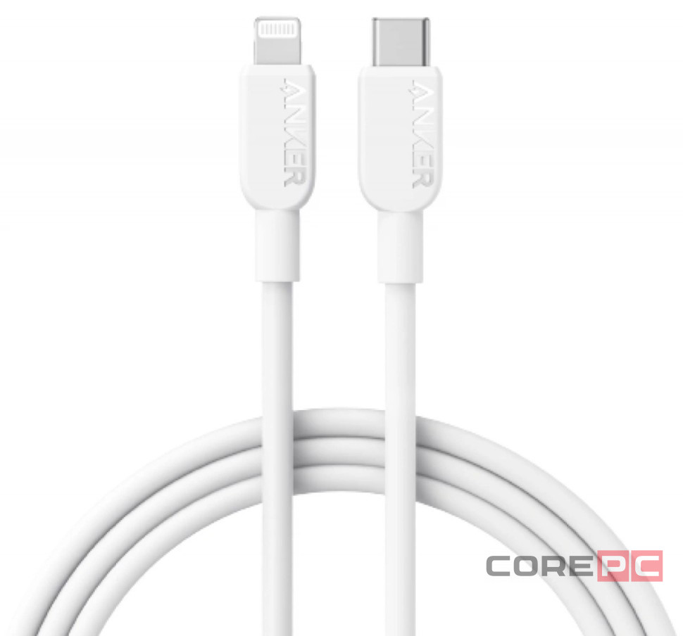 Usb Кабель-зарядка Type-C на Lightning  Anker 310 (A81A1621) 0.9м белый