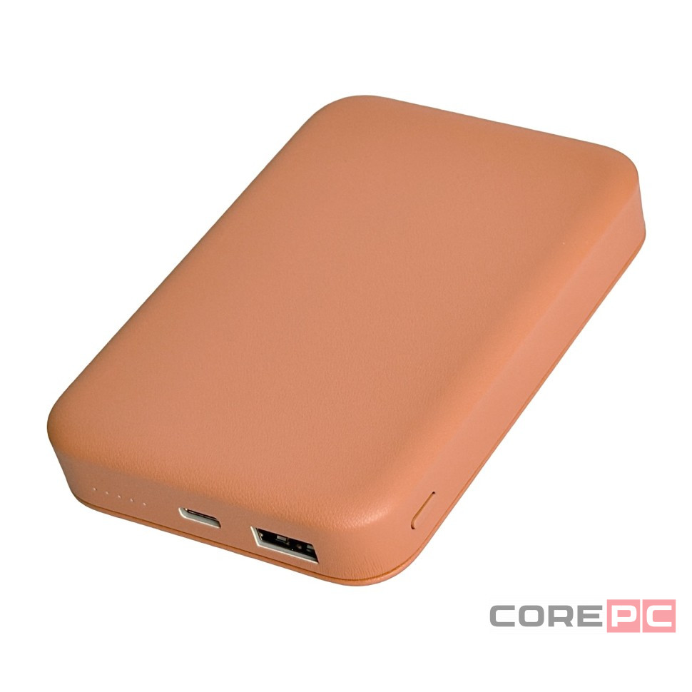 Powerbank магнитный с MagSafe Keephone Peekaboo 10000mAh кожаный оранжевый