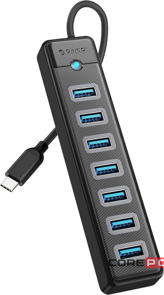 USB-С хаб Orico PW7U-U3-015 USB3.0x7 черный