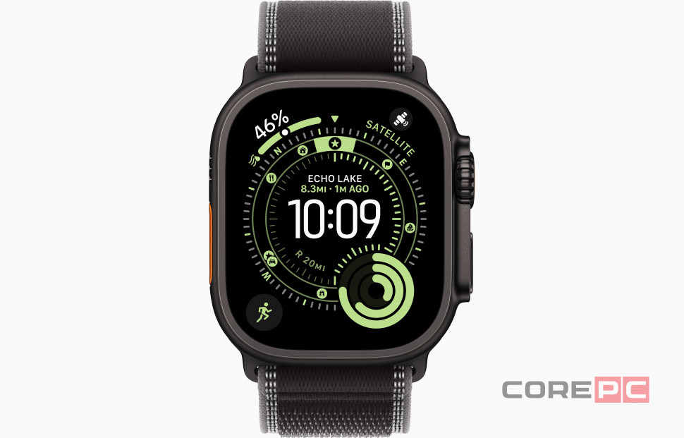 Apple Watch Ultra 3 49mm Black Titanium Case with Black/Charcoal Trail Loop (S/M)
