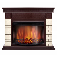 Очаг Electrolux EFP/P-2720RLS, портал Bricks 25 камень бежевый, шпон темный дуб