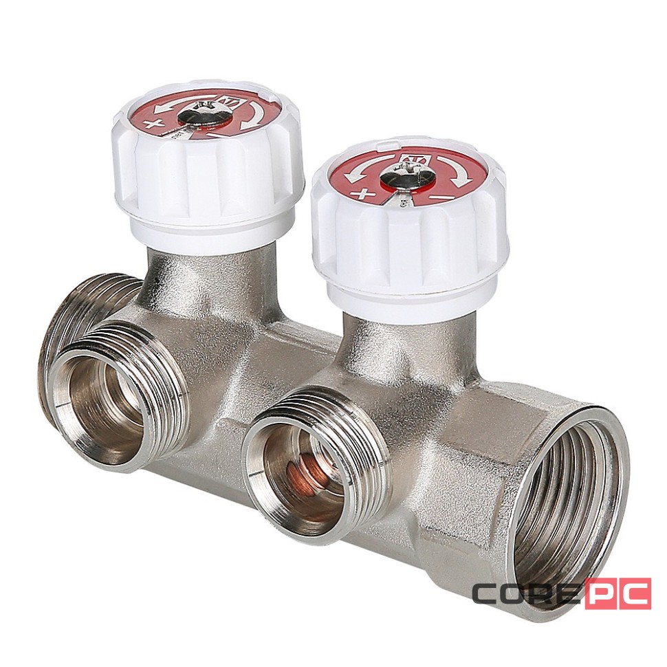 Коллектор с регулирующими вентилями 3 вых. 1quot;х3/4quot; евроконус VALTEC (1/45)