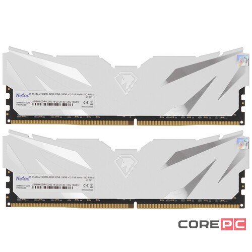 Оперативная память 32 Gb 3200 MHz NETAC SHADOW II White (NTSWD4P32DP-32W)