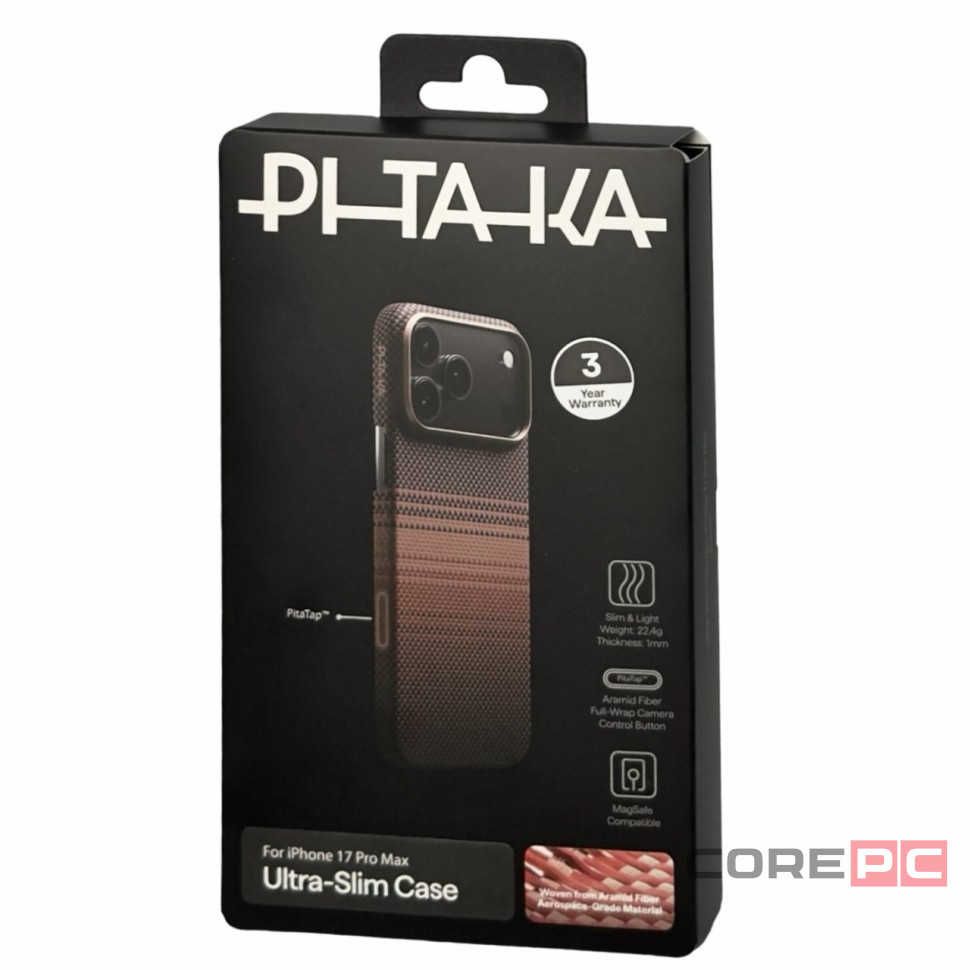 Накладка для i-Phone 17 Pro Max Pitaka Tactile Woven case (Sunset)