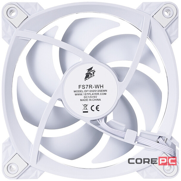 Вентилятор для корпуса 1STPLAYER FS7R Reverse ARGB White (FS7R-WH)