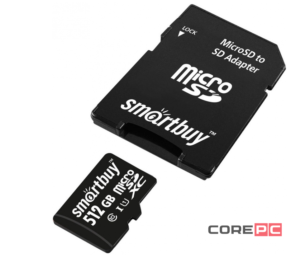 micro SDXC карта памяти Smartbuy 512GB Class 10 UHS-1 (с адаптером SD)