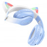 Стереонаушники Bluetooth Полноразмерные Hoco W42 Cat Ear BT5.3/10ч синие