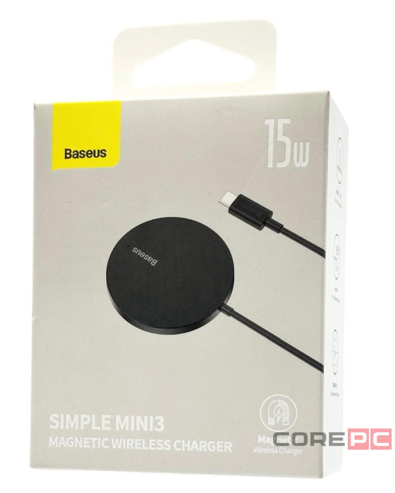 Беспроводное зарядное устройство Baseus Simple Mini 3 Magnetic Wireless 15W CCJJ040001 черное