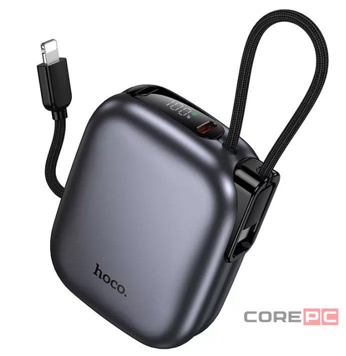 Powerbank Hoco Q49 10000mAh 1USB-C с проводом Type-C/Lightning черный