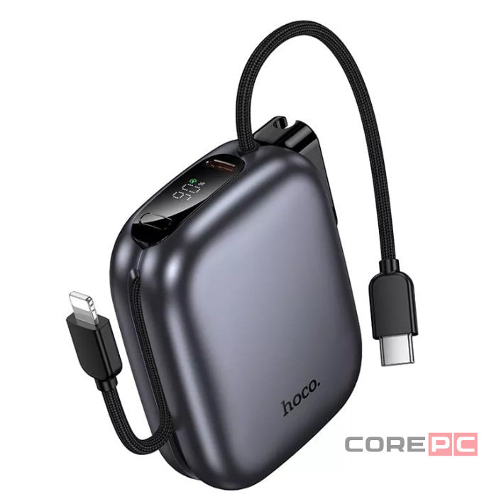Powerbank Hoco Q49 10000mAh 1USB-C с проводом Type-C/Lightning черный