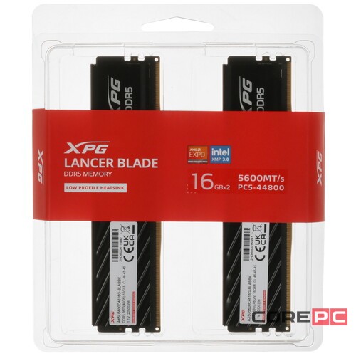 Оперативная память 32 Gb 5600 MHz ADATA XPG LANCER Blade Black (AX5U5600C4616G-DTLABBK)