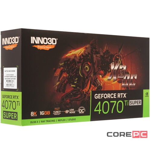 Видеокарта INNO3D (N407TS3-166XX-186158N) GeForce RTX 4070 Ti SUPER 16GB X3 OC