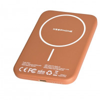 Powerbank магнитный с MagSafe Keephone Peekaboo 5000mAh кожаный оранжевый