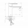 Смеситель для раковины MIXLINE МЛ33-04Г, рычажное управление, цвет графит