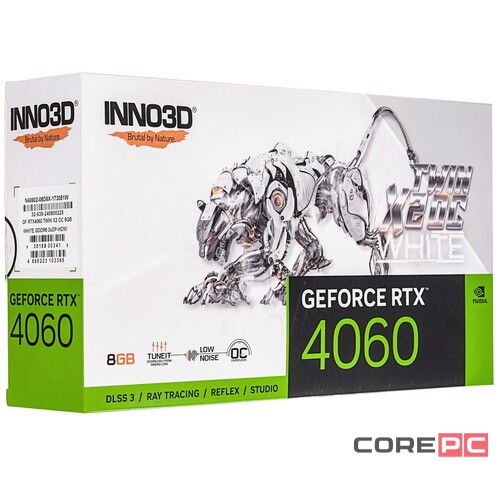 Видеокарта INNO3D (N40602-08D6X-173051W) GeForce RTX 4060 8GB TWIN X2 WHITE OC
