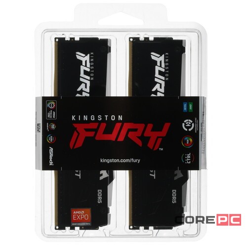 Оперативная память 32 Gb 5600 MHz Kingston FURY Beast RGB EXPO Black (KF556C36BBEAK2-32)
